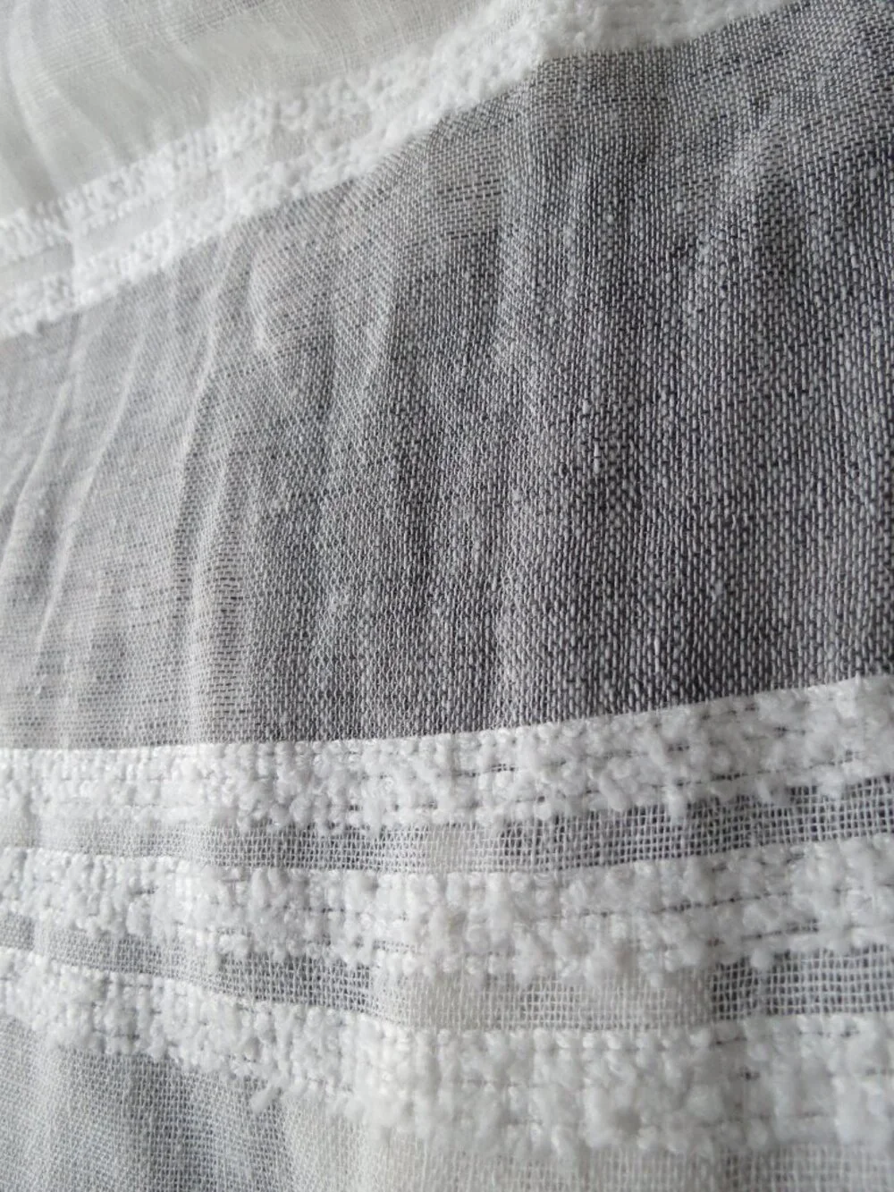 White w gray stripe bands (2) Curtain Panels 40